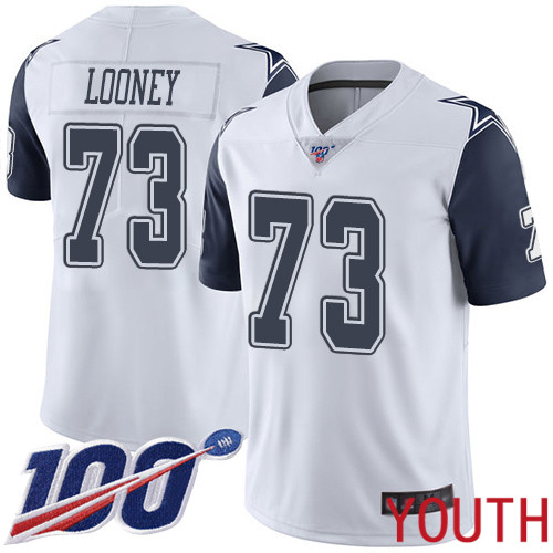 Youth Dallas Cowboys Limited White Joe Looney #73 100th Season Rush Vapor Untouchable NFL Jersey->youth nfl jersey->Youth Jersey